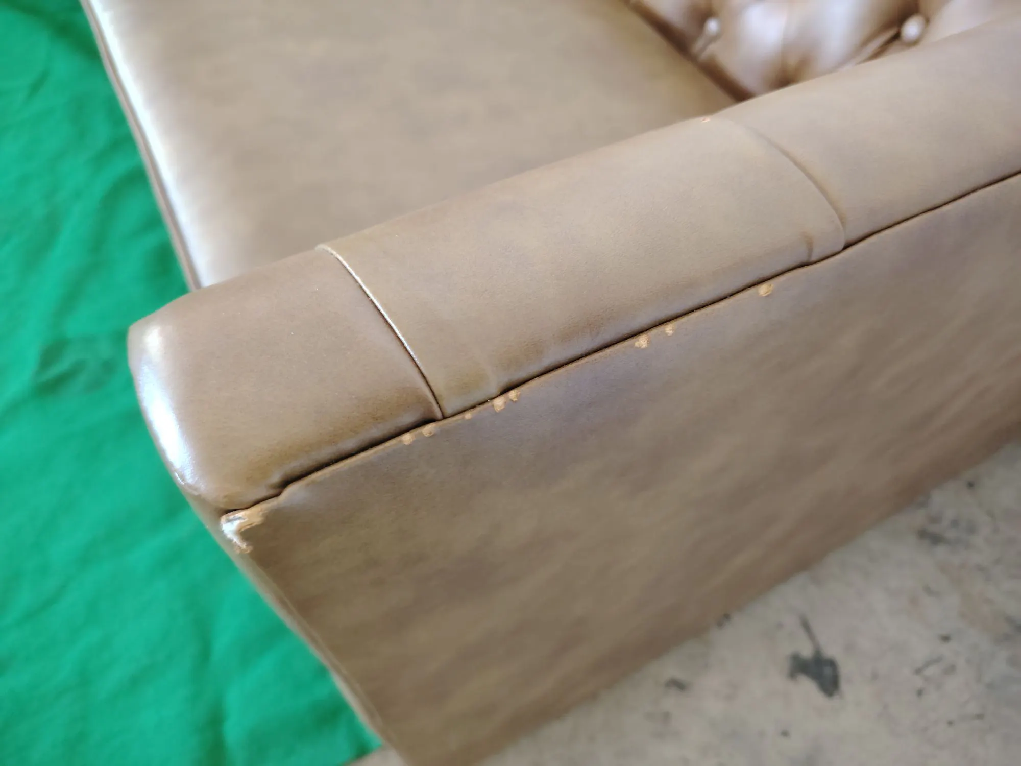 (As-is) Cadencia L-Shaped Sofa - Tan (Faux Leather) - 1 - 18