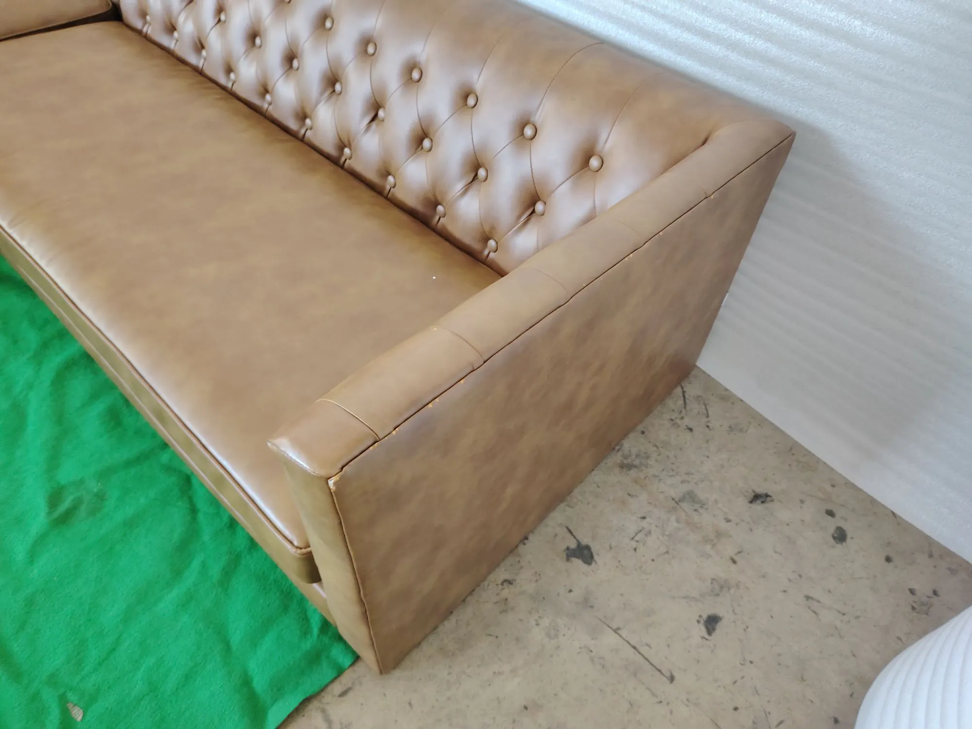(As-is) Cadencia L-Shaped Sofa - Tan (Faux Leather) - 1 - 19