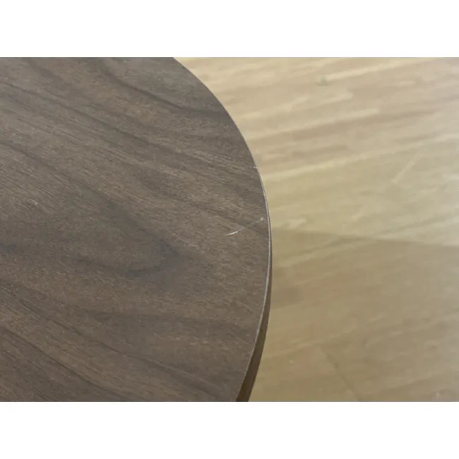 (As-is) Pablo Round Coffee Table - Walnut - 2 - 4 - Wooden table, round shape, dark brown finish, visible grain, natural
