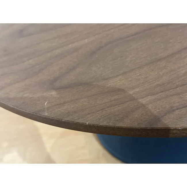 (As-is) Pablo Round Coffee Table - Walnut - 2 - 6 - Wooden table surface, wood grain texture, natural wood color, circular