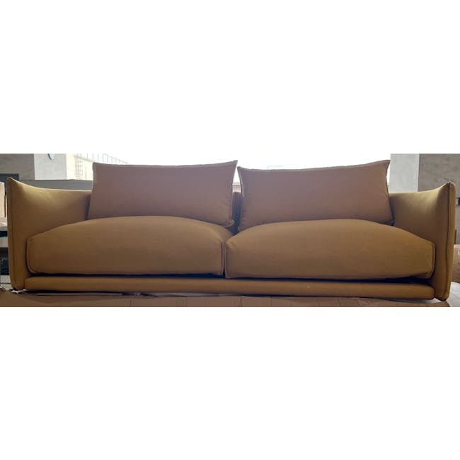 (As-is) Frank 3 Seater Lounge Sofa - Mustard, Down Feathers, Deep Seats - 1 - 15