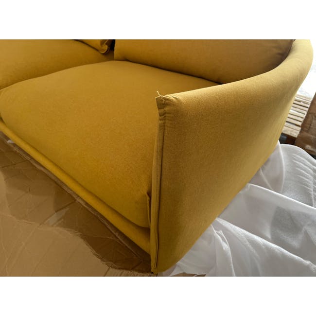 (As-is) Frank 3 Seater Lounge Sofa - Mustard, Down Feathers, Deep Seats - 1 - 1