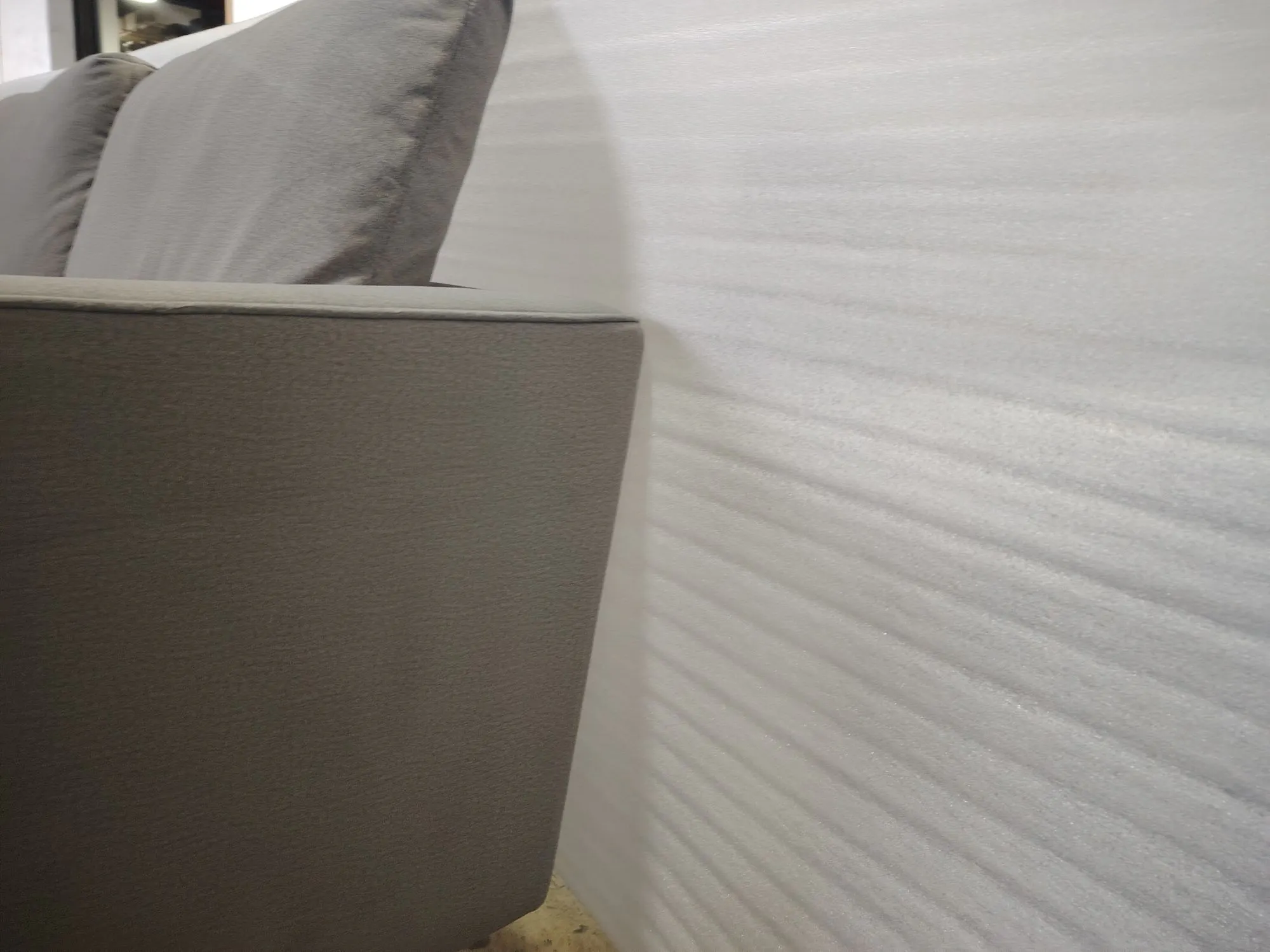 (As-is) Ashley L-Shaped Lounge Sofa - Sesame Grey (Scratch Resistant Fabric) - 1 - 7