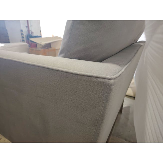 (As-is) Ashley L-Shaped Lounge Sofa - Sesame Grey (Scratch Resistant Fabric) - 1 - 6 - gray upholstered chair, close-up