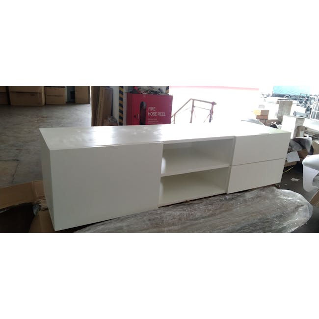 (As-is) Aalto TV Cabinet 1.6m - White, Natural - 14 - 1