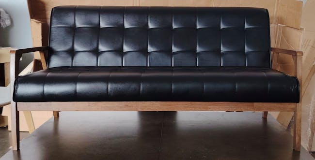 (As-is) Tucson 3 Seater Sofa - Cocoa, Espresso (Faux Leather) - 10 - 1