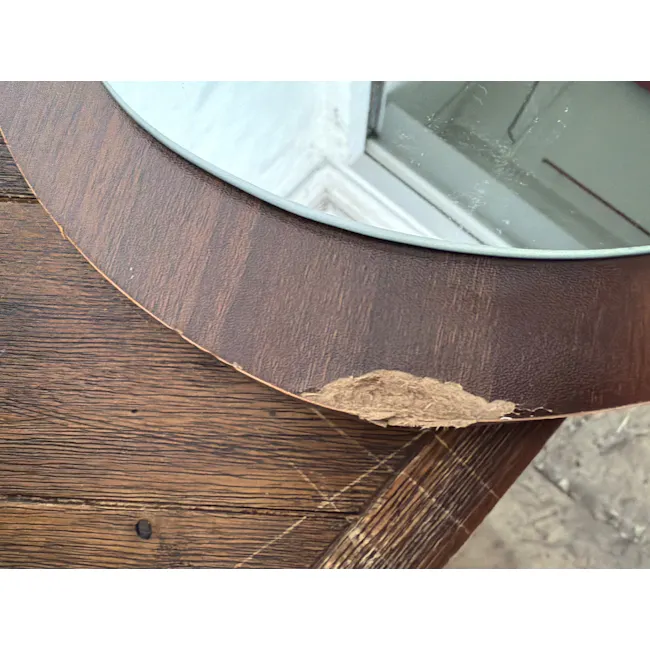 (As-is) Sandy Irregular Wooden Frame Mirror - Walnut - 1 - 4