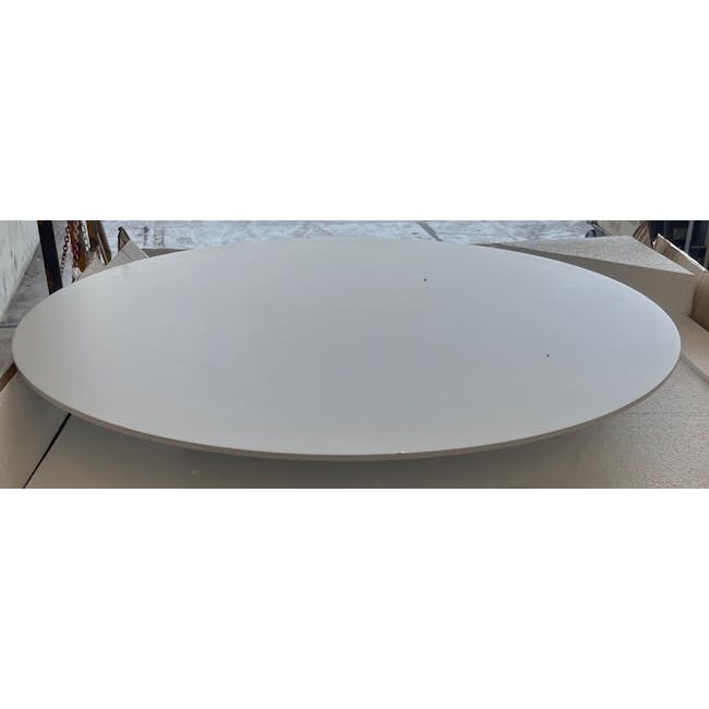 (As-is) Harold Round Dining Table 1.05m - Natural, White - 2 - 1