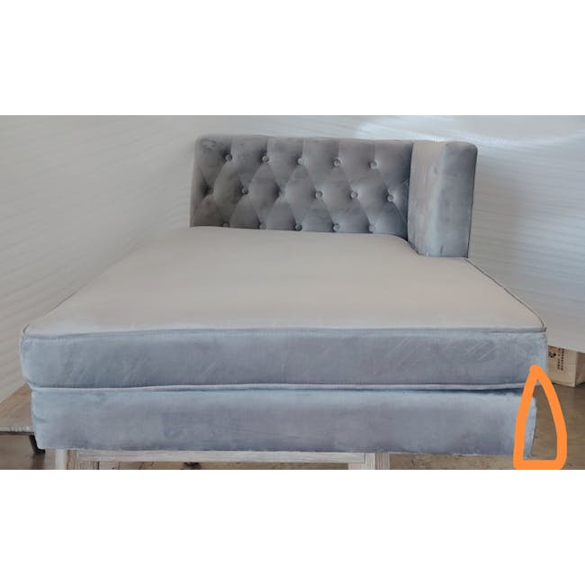 (As-is) Cadencia L-Shaped Sofa - Anchor Grey (Velvet) - 6