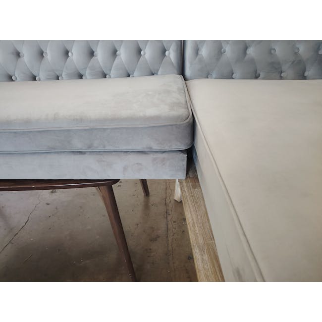 (As-is) Cadencia L-Shaped Sofa - Anchor Grey (Velvet) - 7