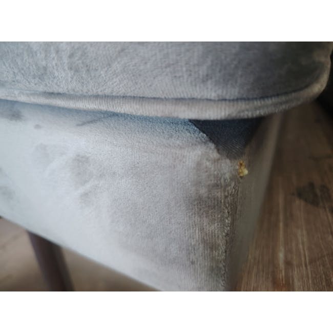 (As-is) Cadencia L-Shaped Sofa - Anchor Grey (Velvet) - 9