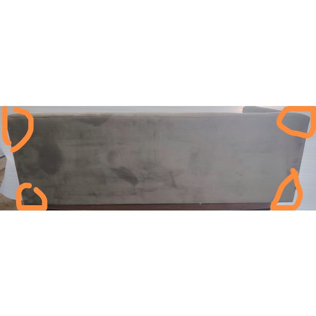 (As-is) Cadencia L-Shaped Sofa - Anchor Grey (Velvet) - 12