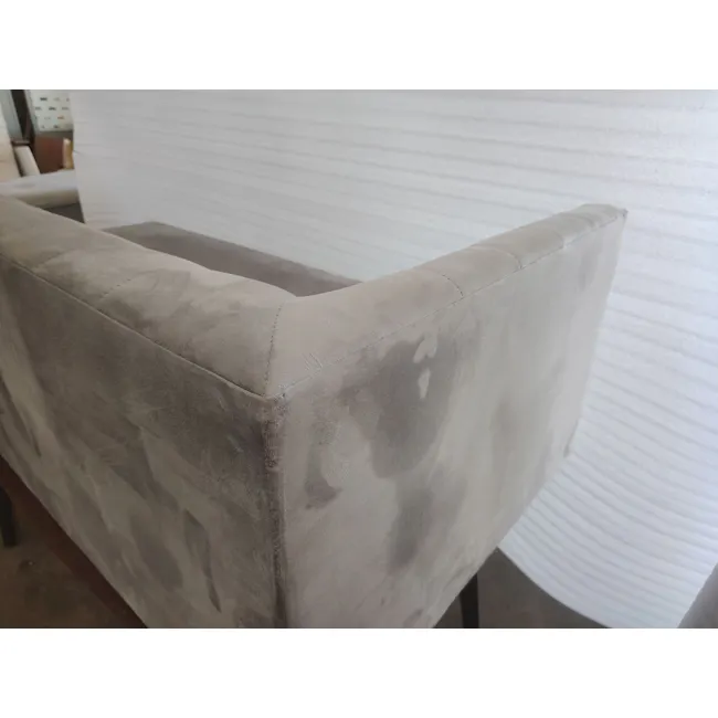 (As-is) Cadencia L-Shaped Sofa - Anchor Grey (Velvet) - 15