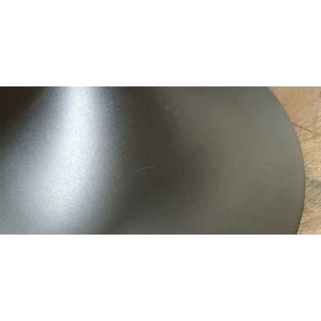 (As-is) Pablo Round Coffee Table - Walnut - 3 - 5 - Smooth, glossy, matte finish, dark hue, reflective surface, curved