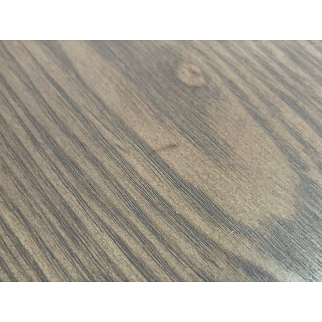 (As-is) Gwyneth Round Side Table - Black, Cocoa - 1 - 5 - Wooden surface, natural grain, horizontal lines, wood texture