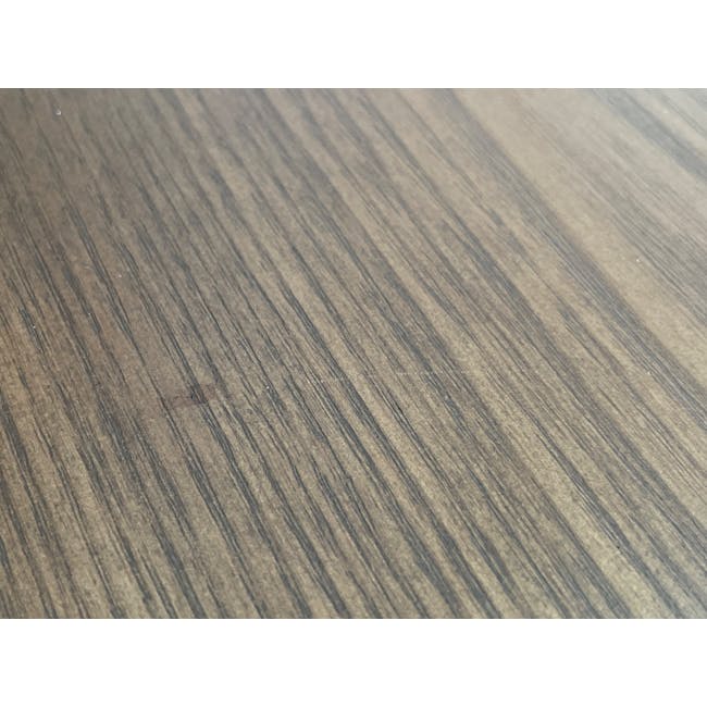 (As-is) Gwyneth Round Side Table - Black, Cocoa - 1 - 6 - Wooden surface, natural grain, horizontal lines, wood texture