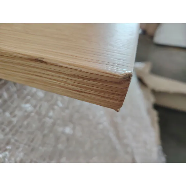 (As-is) Reno Dining Table 2.1m - 6 - Light wood panel, close-up view, natural grain, wood texture, wood grain pattern, wood