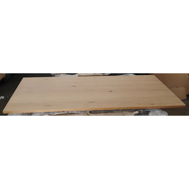 (As-is) Reno Dining Table 2.1m - 2 - Light wood table, unfinished wood surface, natural wood grain, wooden panel, wooden