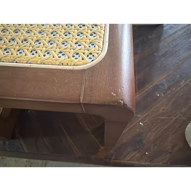 (As-is) Rein Rattan Stool Side Table - Walnut - 3