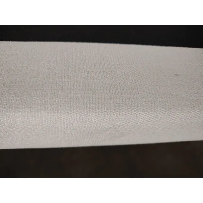 (As-is) ESSENTIALS Queen Storage Bed - Oat (Eco Clean Fabric) - 9 - White textured fabric, black background, close-up view