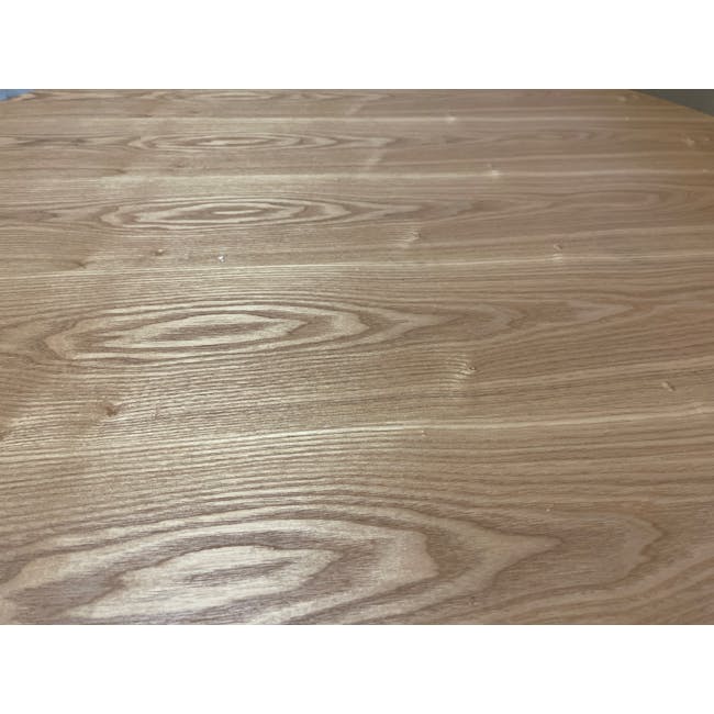 (As-is) Lyon Round Dining Table 1.2m - Oak, Black - 3