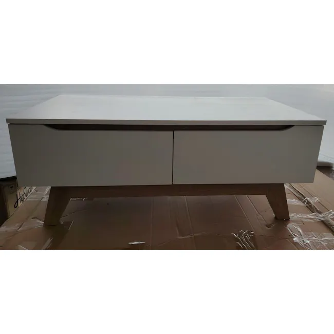 (As-is) Miah Coffee Table - Natural, White - 2