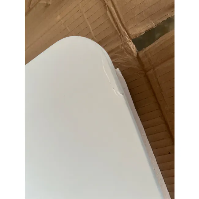 (As-Is) Charmant Dining Table 1.4m - Natural, White - 6 - 4 - White ceiling panel, Brown cardboard structure, Cracked