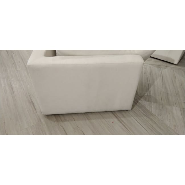 (As-is) Russell Corner Unit - Oat (Eco Clean Fabric) - 1 - 7 - Cream-colored, modern, minimalist, rectangular, cushioned