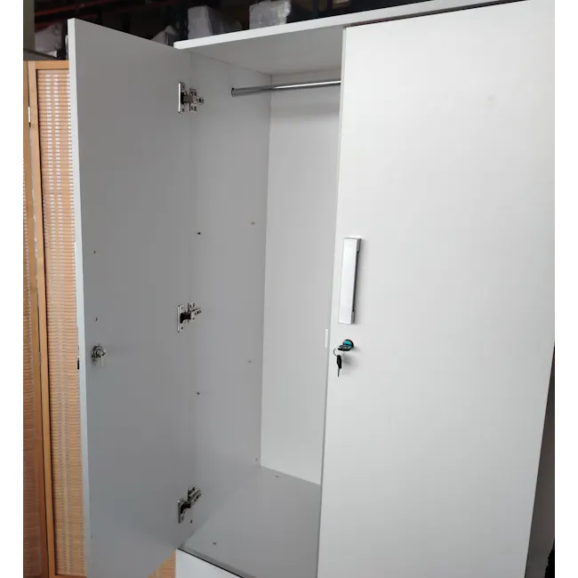 (As-is) Naya 4 Door Wardrobe with Locks - White - 1 - 6
