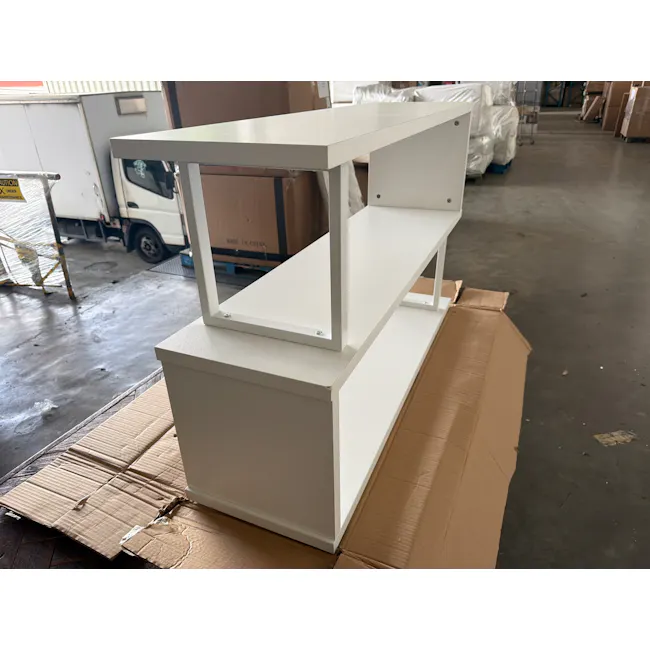 (As-is) Benzo Study Table with Bookshelf 1.6m - White - 1 - 3