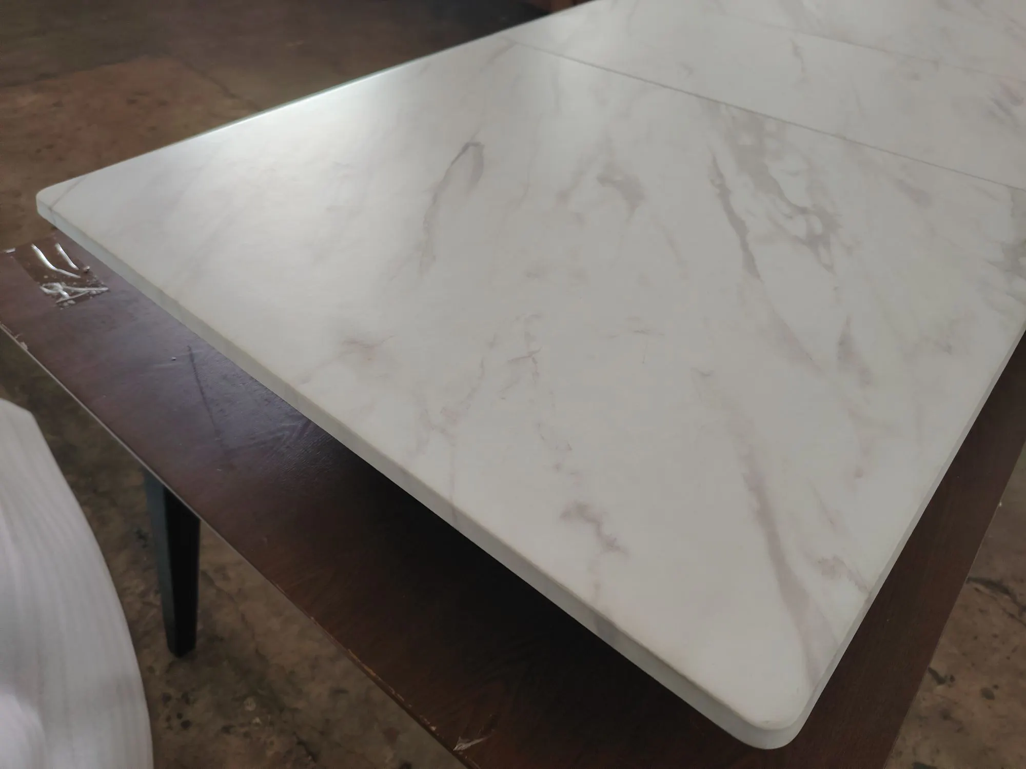(As-is) Finna Extendable Dining Table 1.2m-1.5m - Oak, White Marble (Smart Top™) - 1 - 10