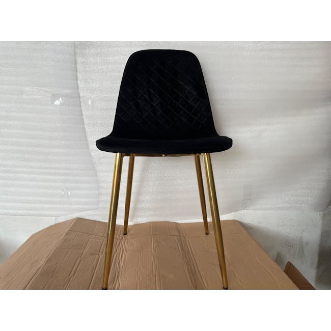 (As-is) Finnley Dining Chair - Brass, Black (Velvet) - 1