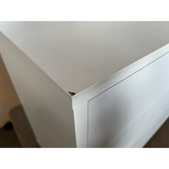 (As-is) Lizzy 6 Drawer Chest 1.2m - White, Brass - 3