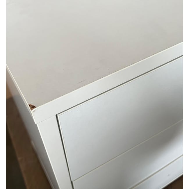 (As-is) Lizzy 6 Drawer Chest 1.2m - White, Brass - 4