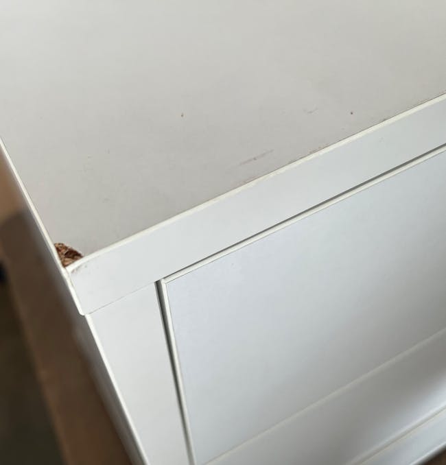 (As-is) Lizzy 6 Drawer Chest 1.2m - White, Brass - 5
