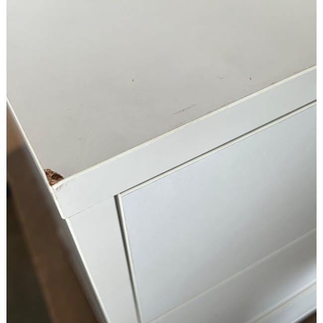 (As-is) Lizzy 6 Drawer Chest 1.2m - White, Brass - 5