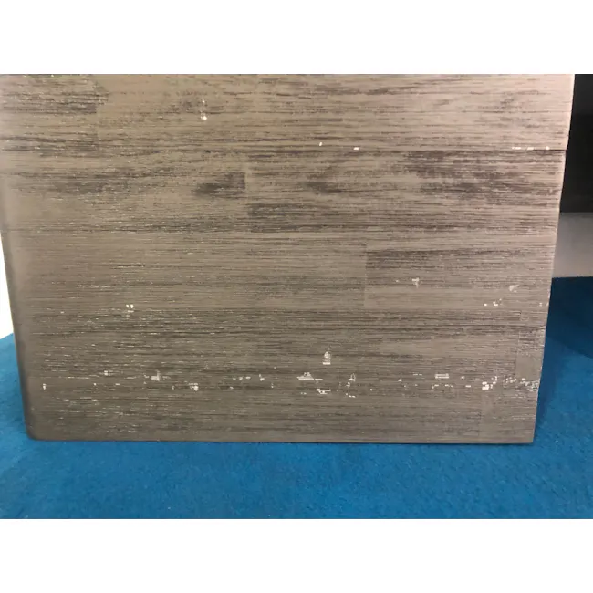 (As-Is) Carson Marble Study Table 1.4m - 11 - Wooden panel, textured surface, dark brown color, weathered look, vertical