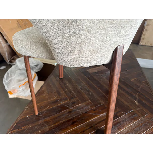 (As-is) Apollo Dining Armchair - Beige, Walnut - 5