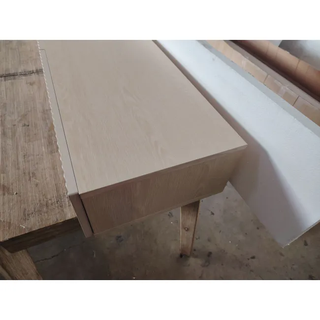 (As-is) Heidi TV Console 1.8m - Oak with LED Pedestal - White - 1 - 3