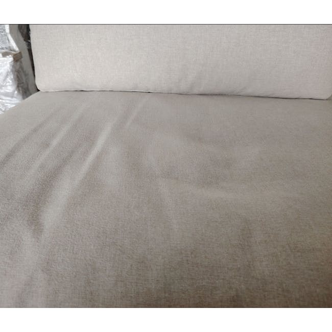 (As-is) Liam Armless Unit - Ivory (Fabric) - 3 - Fabric, cushion, neutral color, textured, soft, natural, woven, linen