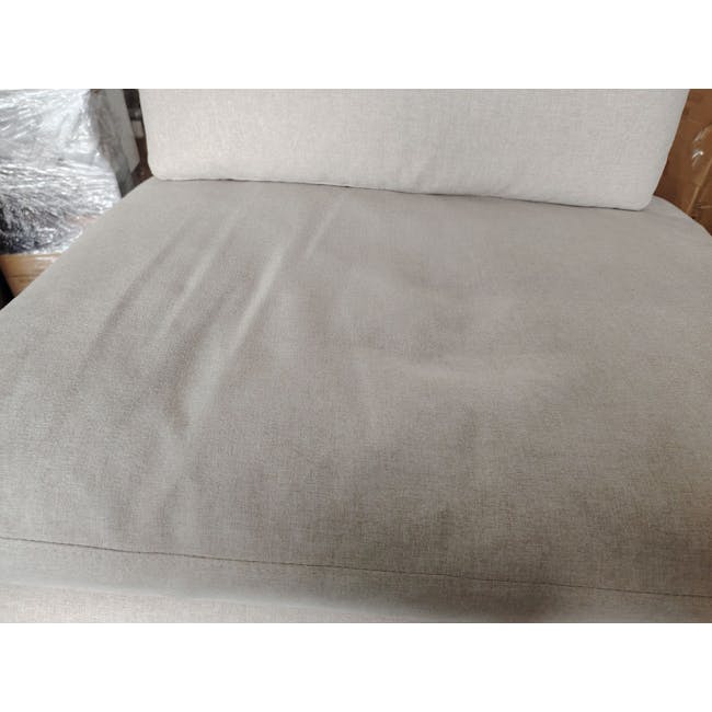 (As-is) Liam Armless Unit - Ivory (Fabric) - 4 - Light beige fabric, soft texture, smooth surface, neutral color