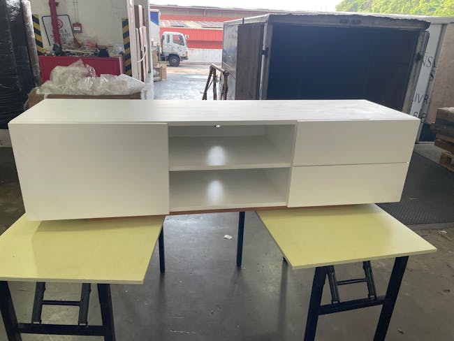 (As-is) Aalto TV Cabinet 1.6m - White, Natural - 15 - 2