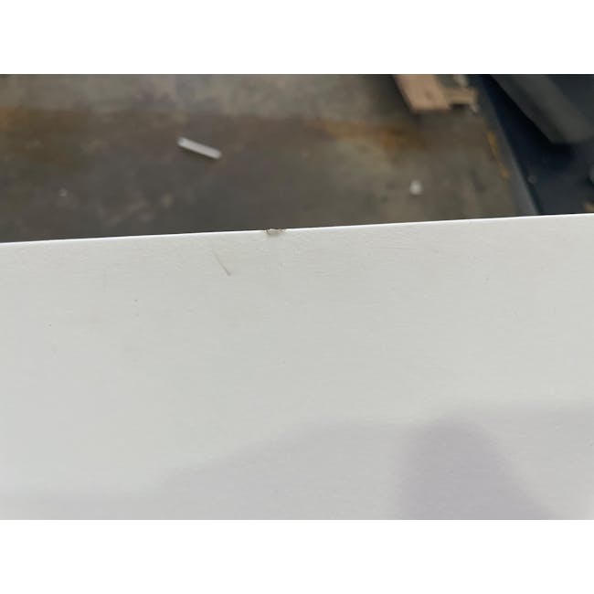 (As-is) Aalto TV Cabinet 1.6m - White, Natural - 15 - 17 - White surface, close-up view, small object, blurred background