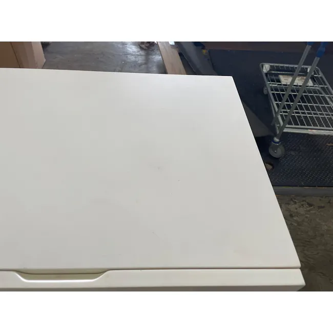 (As-is) Aalto TV Cabinet 1.6m - White, Natural - 15 - 19 - White rectangular table, empty and clean, industrial setting