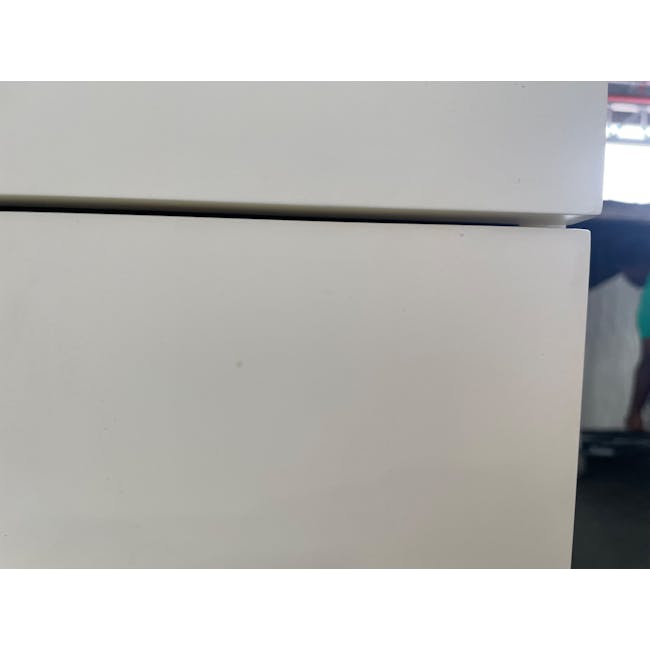 (As-is) Aalto TV Cabinet 1.6m - White, Natural - 15 - 26 - White refrigerator, minimalist design, clean surface, plain