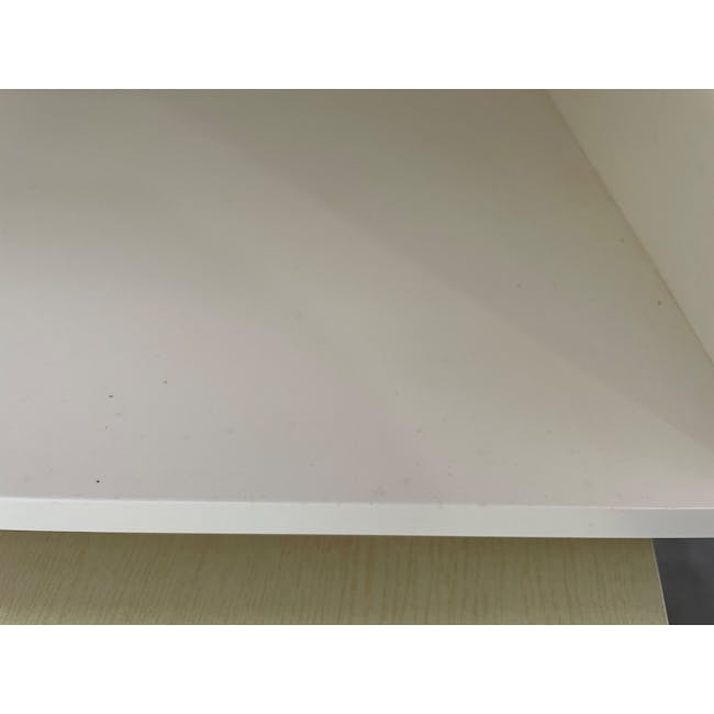 (As-is) Aalto TV Cabinet 1.6m - White, Natural - 15 - 40 - White shelf, minimalist design, clean surface, light-colored