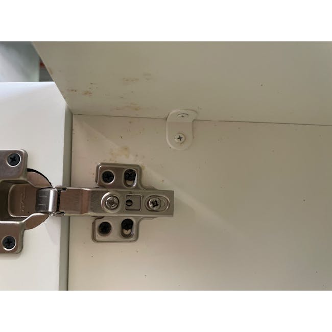 (As-is) Aalto TV Cabinet 1.6m - White, Natural - 15 - 47 - Metal hinge, white cabinet, screws, metal bracket, cabinet door