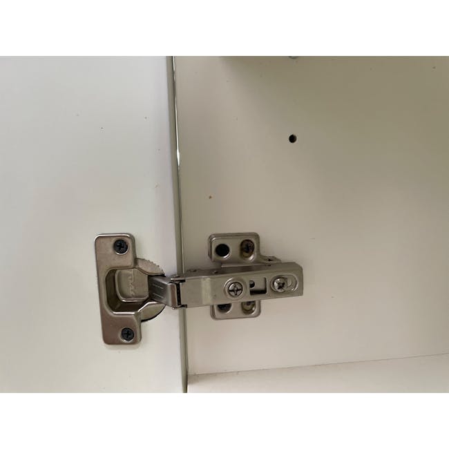 (As-is) Aalto TV Cabinet 1.6m - White, Natural - 15 - 48 - metal hinge, metal latch, metal bracket, metal hinge mechanism