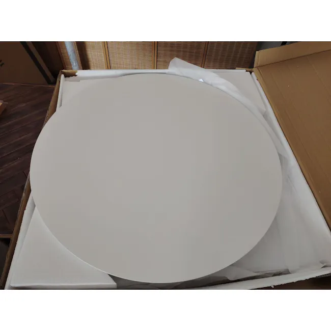(As-is) Harold Round Dining Table 1.05m - Natural, White - 6 - 2