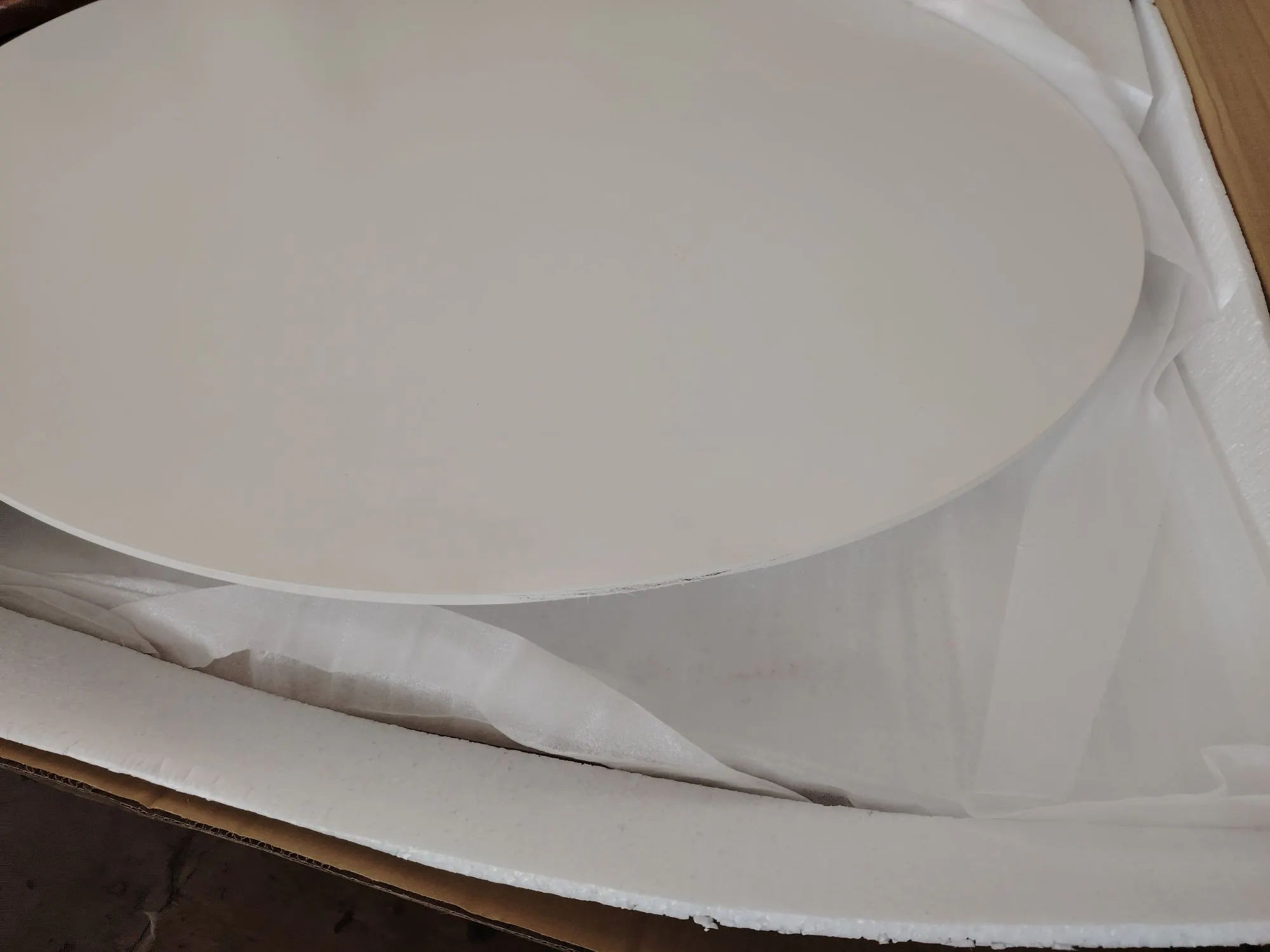 (As-is) Harold Round Dining Table 1.05m - Natural, White - 6 - 7